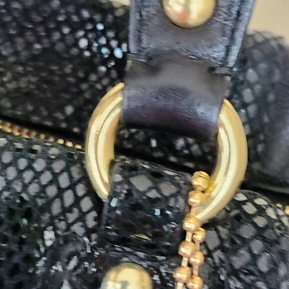 Euc Coach Ashley Python Black Leather Shoulder Bag Purse - Picture 13 of 17